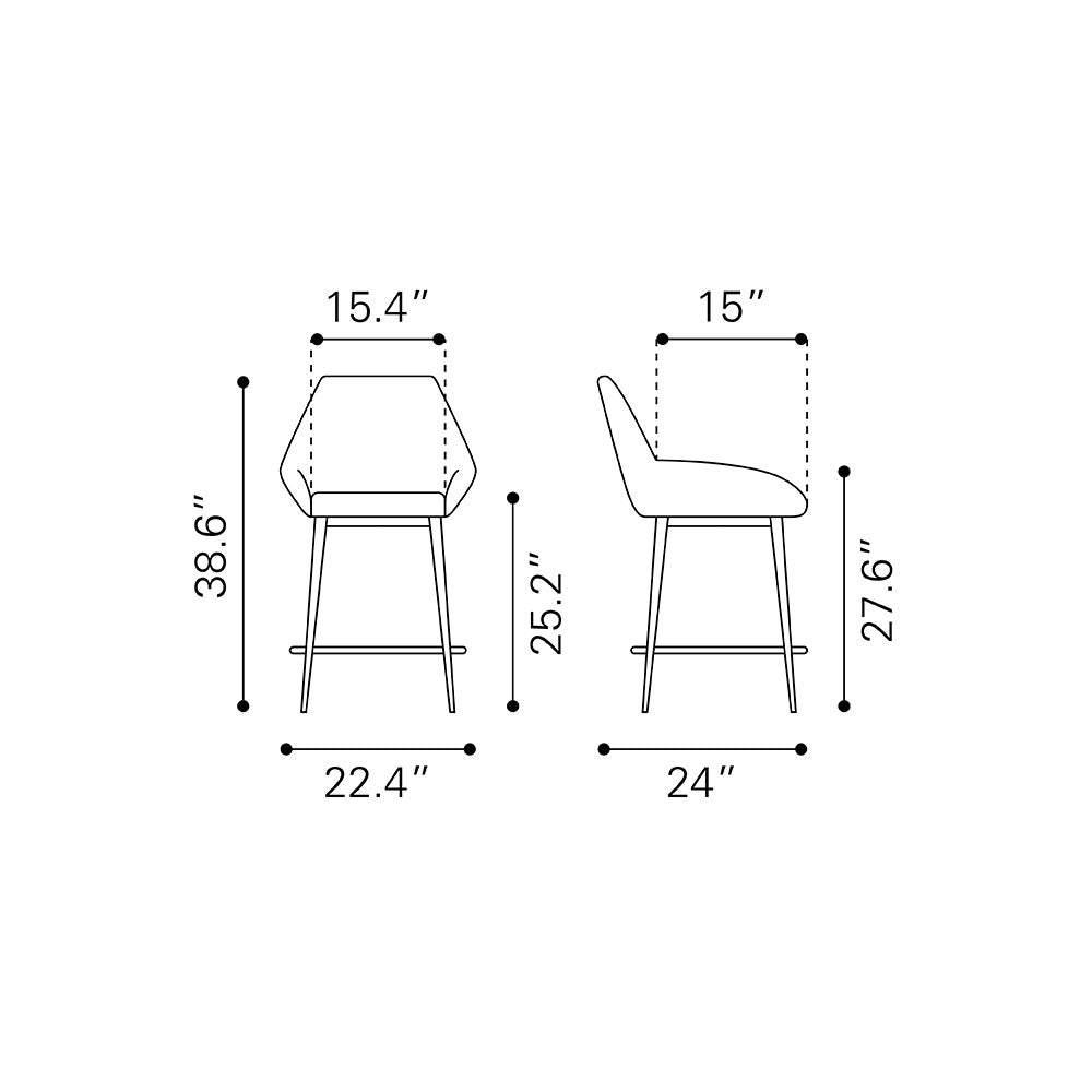 VILA COUNTER STOOL BROWN