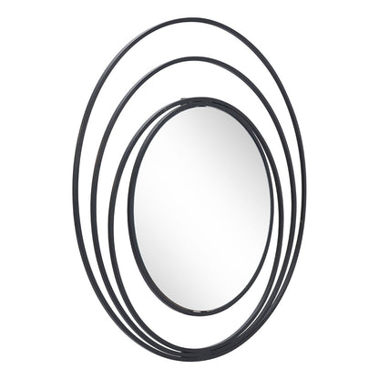 LUNA ROUND MIRROR BLACK