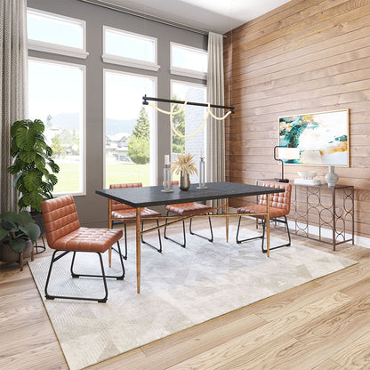 NIDA DINING TABLE BLACK & BRONZE