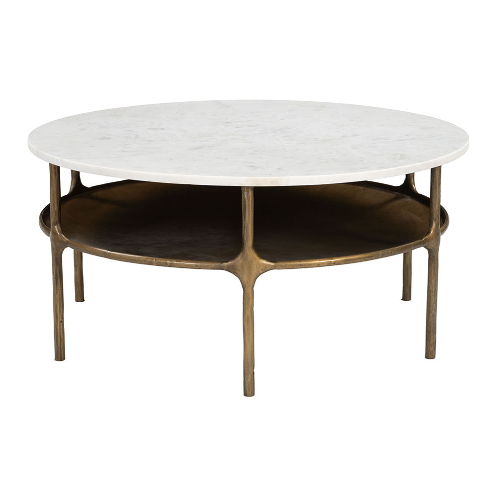 BILD COFFEE TABLE WHITE & BRASS