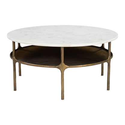 BILD COFFEE TABLE WHITE & BRASS