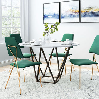 TINTERN DINING TABLE WHITE & ANTIQUE BRONZE