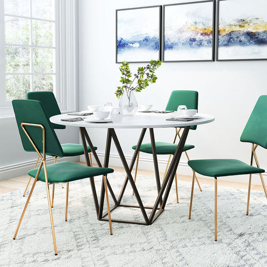 TINTERN DINING TABLE WHITE & ANTIQUE BRONZE