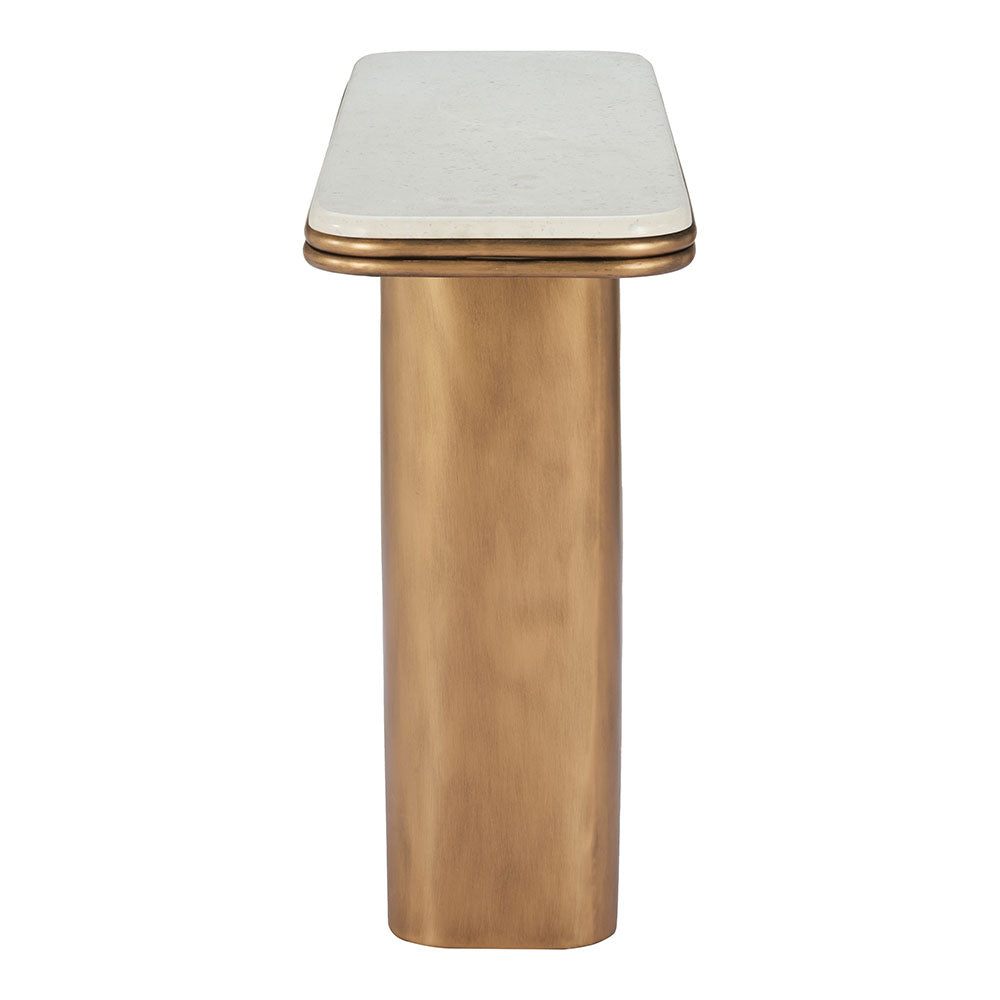 CHER CONSOLE TABLE WHITE & BRASS