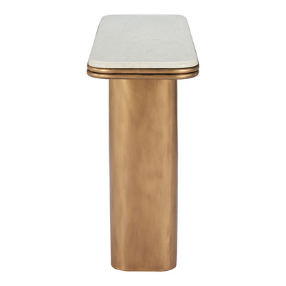 CHER CONSOLE TABLE WHITE & BRASS