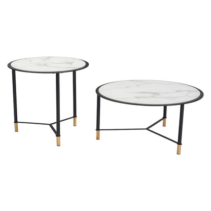 DAVIS COFFEE TABLE SET WHITE & BLACK