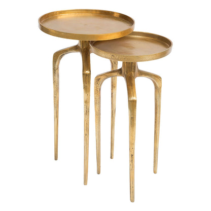 COMO ACCENT TABLE SET ANTIQUE GOLD