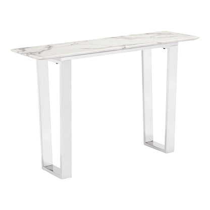 ATLAS CONSOLE TABLE WHITE & SILVER