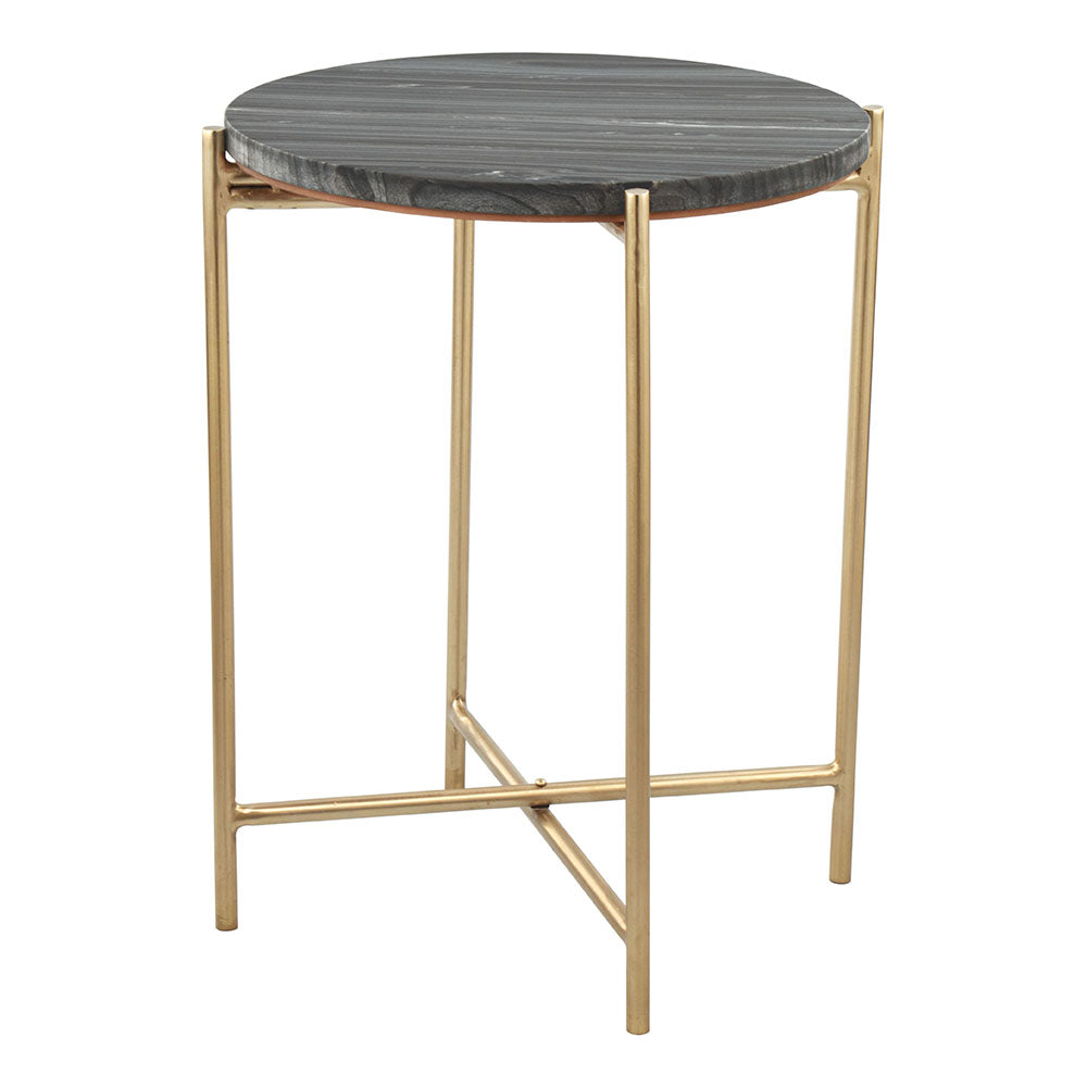 DAVID SIDE TABLE GRAY & GOLD