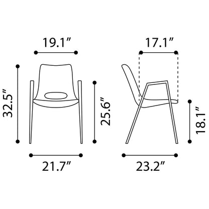 DESI DINING CHAIR BROWN & WALNUT