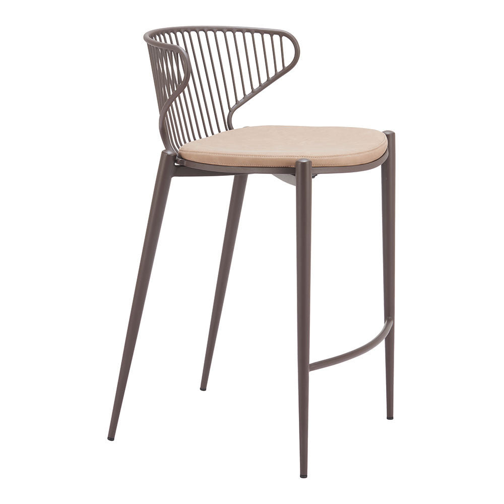 SILUES COUNTER STOOL TAUPE & BROWN
