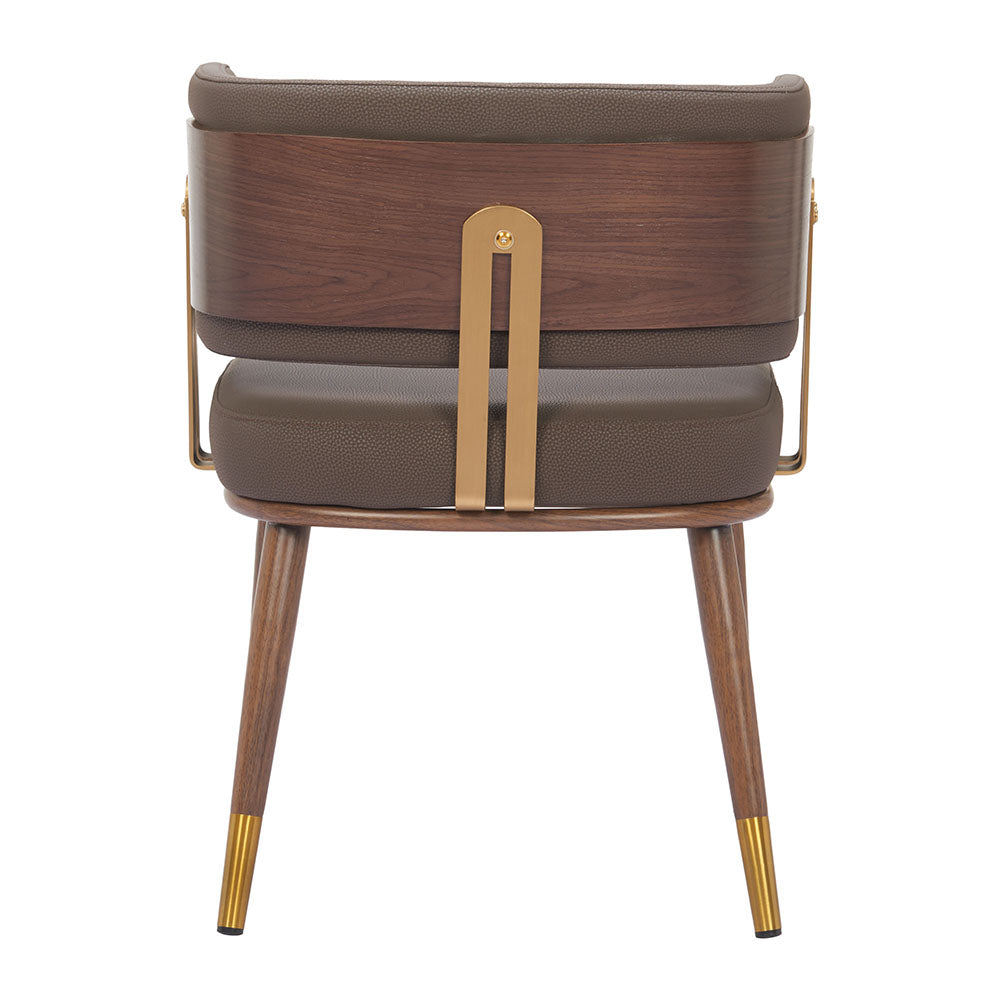 BREW DINING CHAIR BROWN & WALNUT