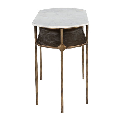 BILD CONSOLE TABLE WHITE & BRASS