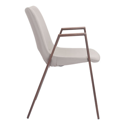 DESI DINING CHAIR BEIGE & WALNUT
