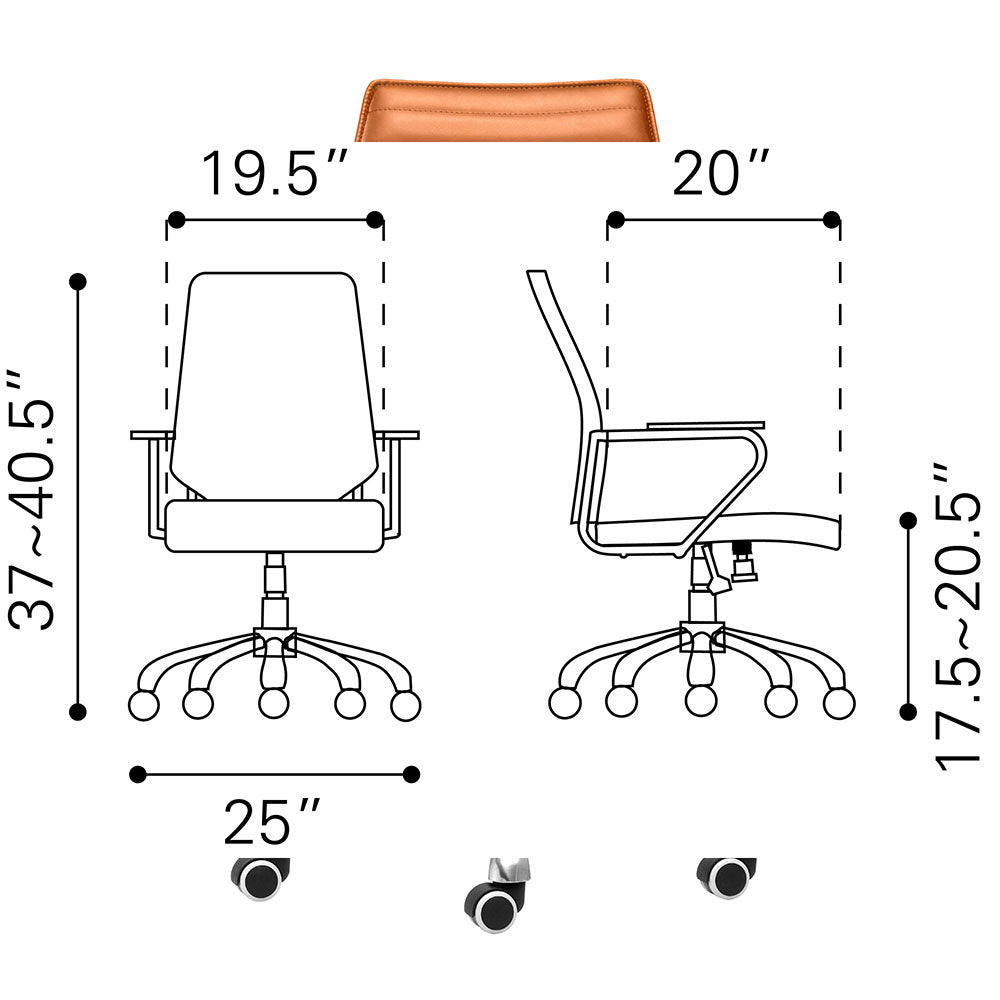 ENTERPRISE LOW BACK OFFICE CHAIR ORANGE