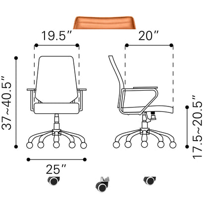 ENTERPRISE LOW BACK OFFICE CHAIR ORANGE