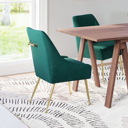 MAXINE DINING CHAIR GREEN & GOLD