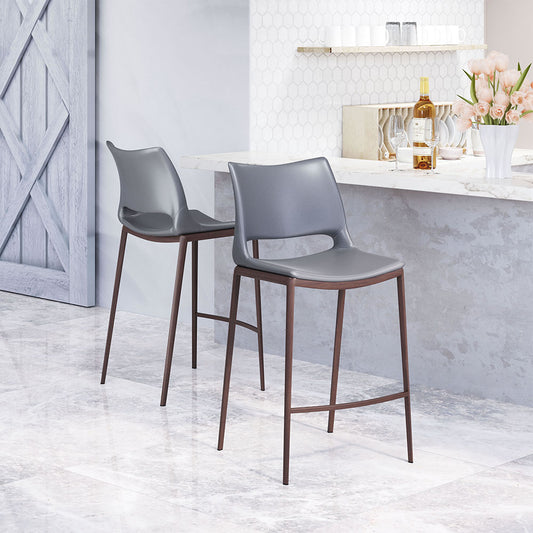 ACE COUNTER STOOL DARK GRAY & WALNUT