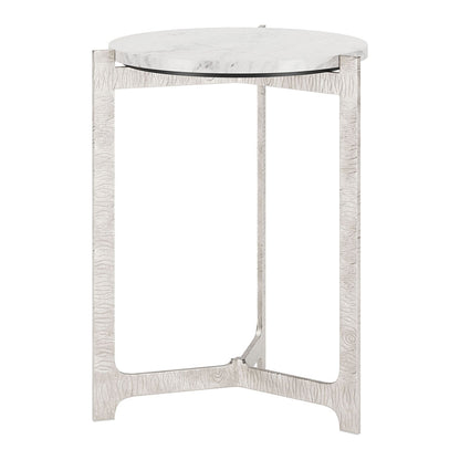 BARMAS SIDE TABLE WHITE & SILVER