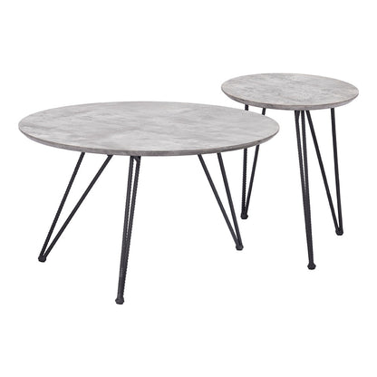 KERRIS COFFEE TABLE SET GRAY & BLACK