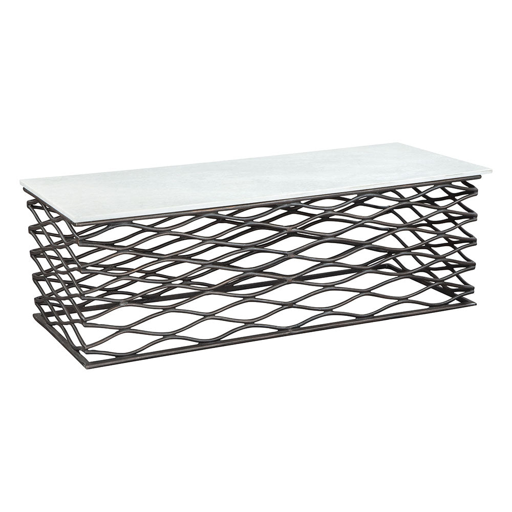 DUCHESS COFFEE TABLE WHITE & ANTIQUE BRONZE