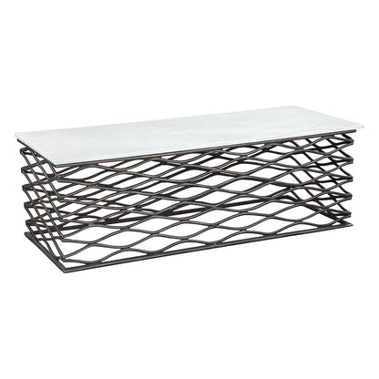 DUCHESS COFFEE TABLE WHITE & ANTIQUE BRONZE