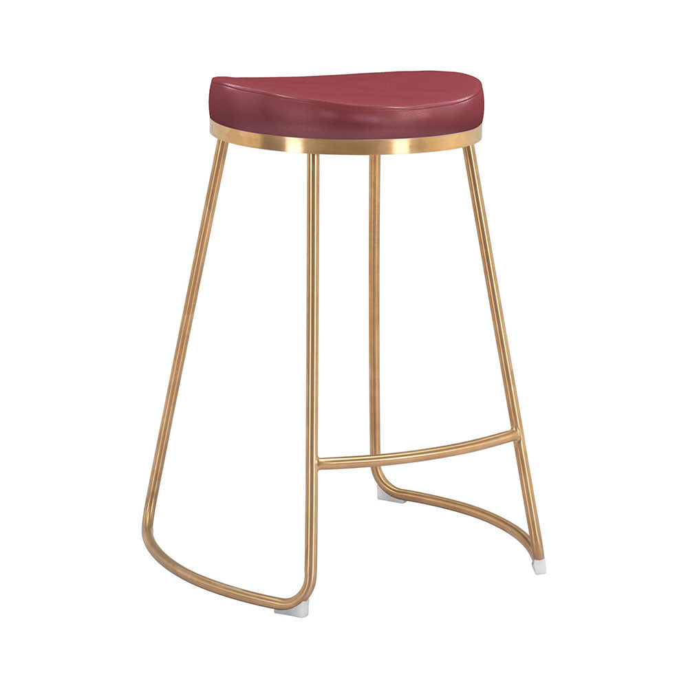 BREE COUNTER STOOL BURGUNDY & GOLD