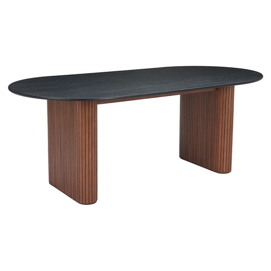 LASSIG DINING TABLE BLACK & WALNUT