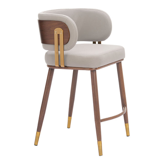 BREW COUNTER STOOL BEIGE & WALNUT