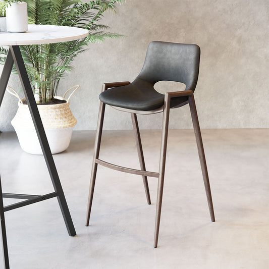 DESI BARSTOOL BLACK & WALNUT