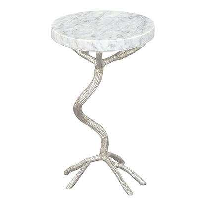 JOEL SIDE TABLE WHITE & SILVER