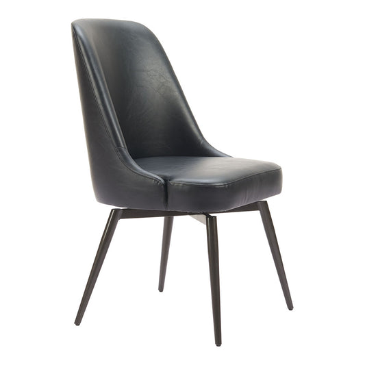 KEPPEL SWIVEL DINING CHAIR BLACK