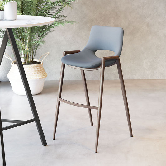 DESI BARSTOOL AZURE GRAY & WALNUT