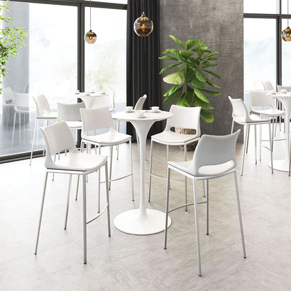 ACE BARSTOOL WHITE & SILVER