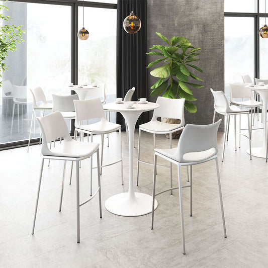 ACE BARSTOOL WHITE & SILVER
