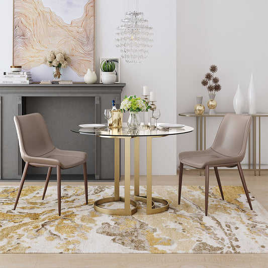 MAGNUS DINING CHAIR BROWN & WALNUT
