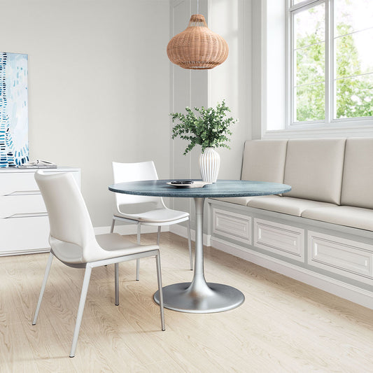 METROPOLIS DINING TABLE GRAY & SILVER