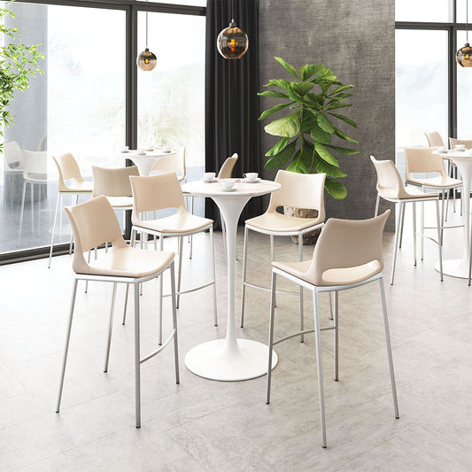 ACE BARSTOOL LIGHT PINK & SILVER