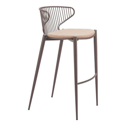 SILUES BARSTOOL TAUPE & BROWN