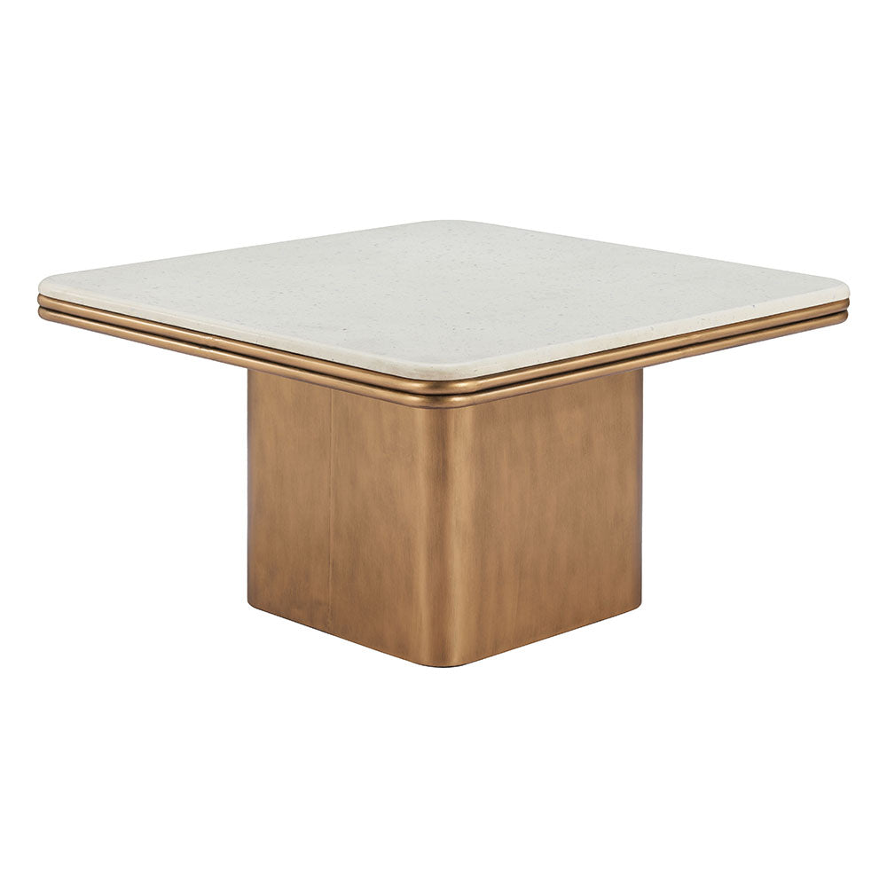 CHER COFFEE TABLE WHITE & BRASS