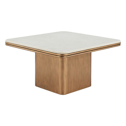 CHER COFFEE TABLE WHITE & BRASS