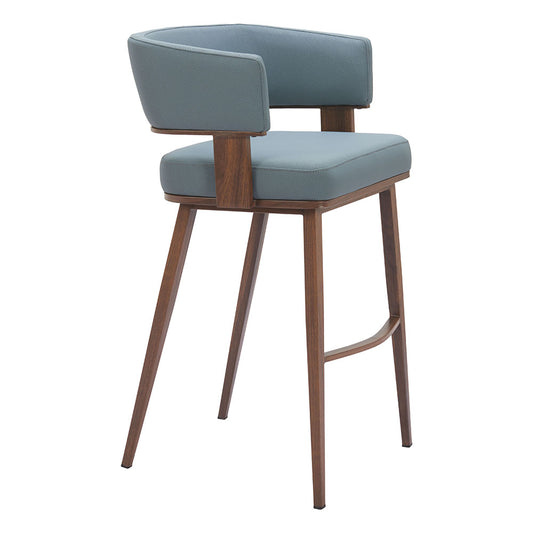 POISE BARSTOOL AZURE GRAY & WALNUT