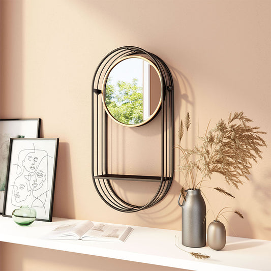 SARONI MIRROR SHELF ANTIQUE GRAY