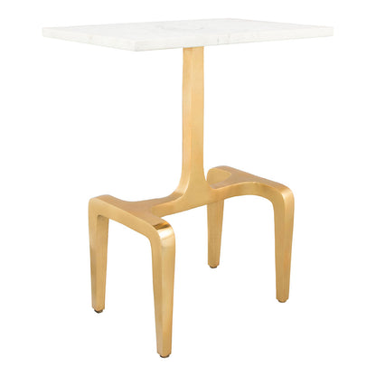 CLEMENT SIDE TABLE WHITE & GOLD