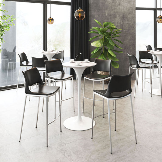 ACE BARSTOOL BLACK & SILVER