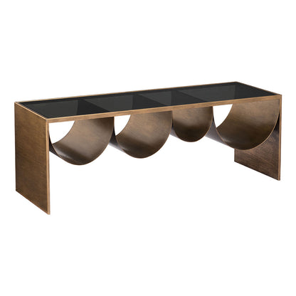 REED COFFEE TABLE BRASS & BLACK