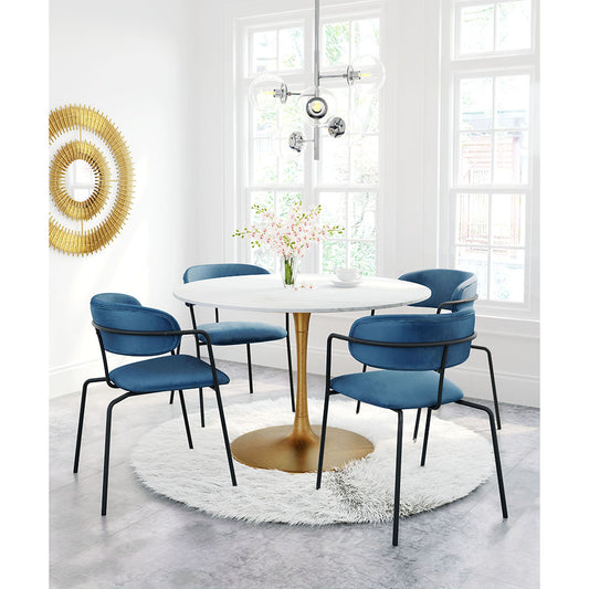 ITHACA DINING TABLE WHITE & GOLD