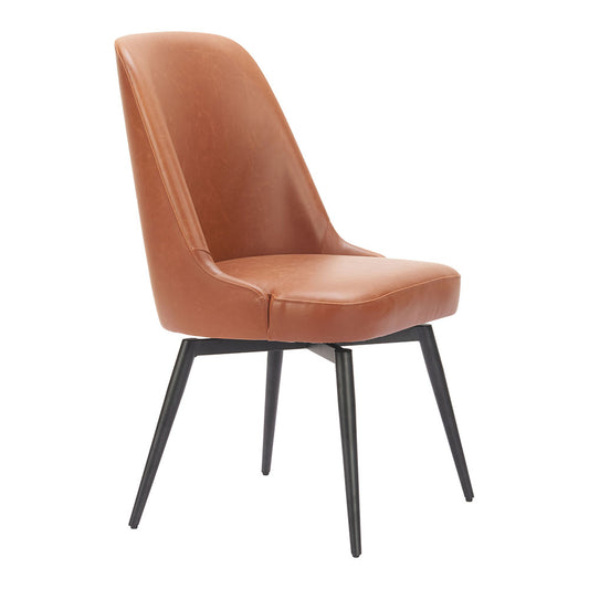 KEPPEL SWIVEL DINING CHAIR BROWN