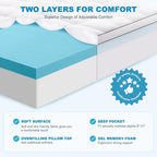 Oaklyn Luxe 4" Dual-Layer Mattress Topper | Cooling Gel & Pillow Top