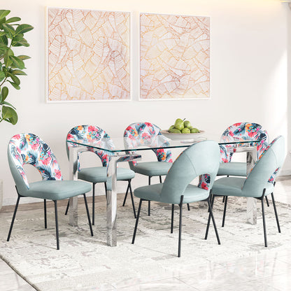BETHPAGE DINING CHAIR MULTICOLOR PRINT & GREEN
